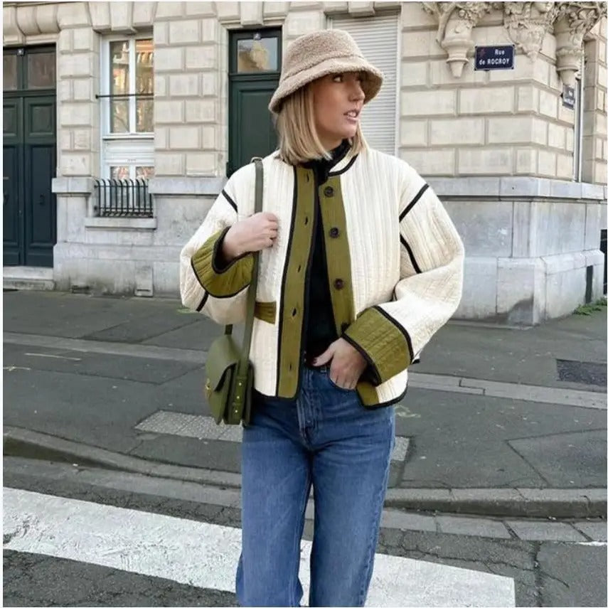 Doudoune Court Veste Colorée Matelassée Chic - LuxeStyle