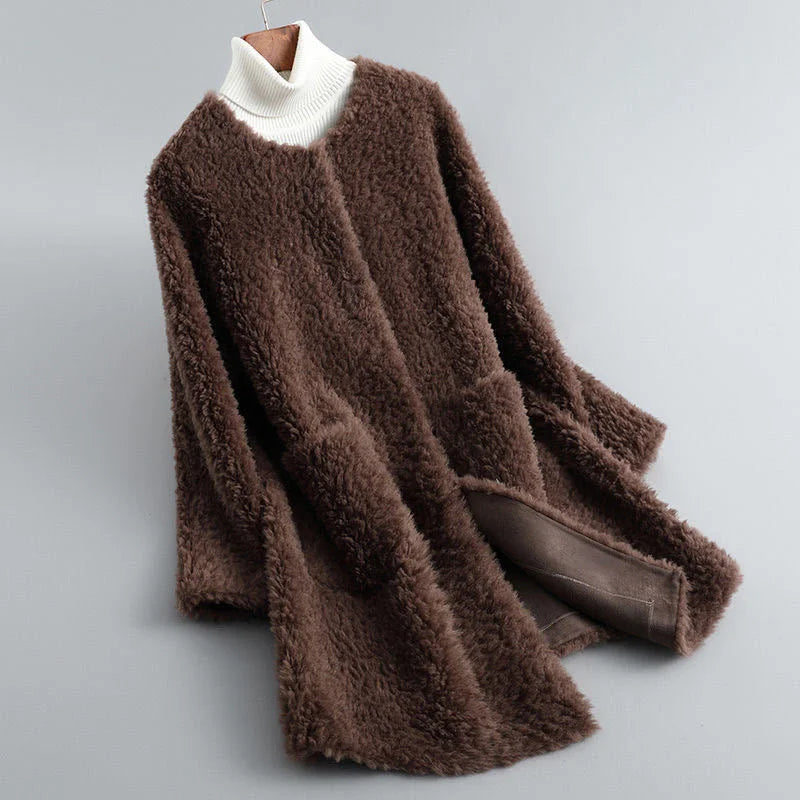 Manteau Femme Hiver Élégant avec Col Oversize
