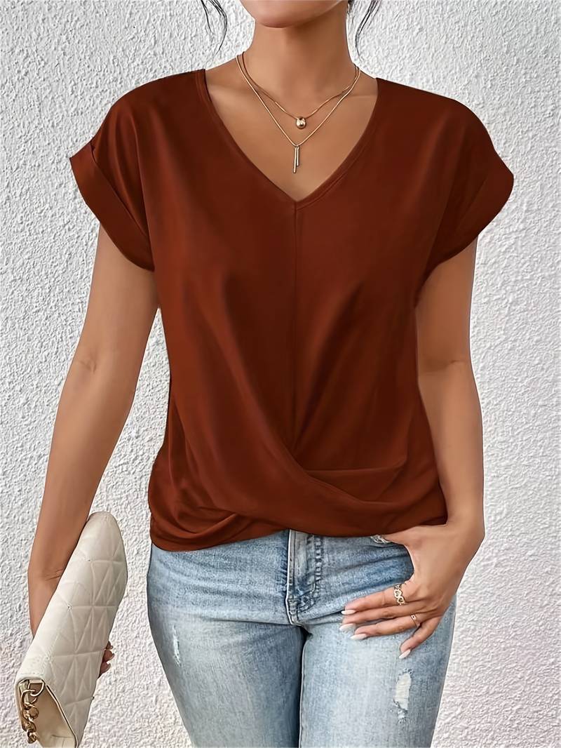 Blouse Été Femme – Haut Léger à Manches Courtes Confortable