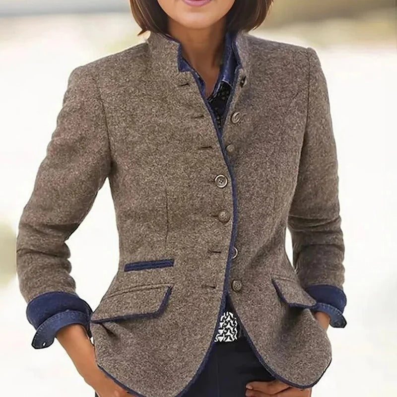 Veste Élégante Manches Longues Boutonnée - LuxeStyle
