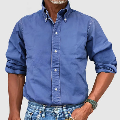 Chemise Homme Marine à Manches Longues Classique Décontractée