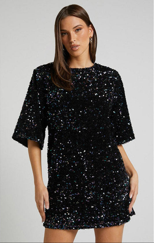 Robe Cocktail Élégante Pailletée pour Femmes - LuxeStyle