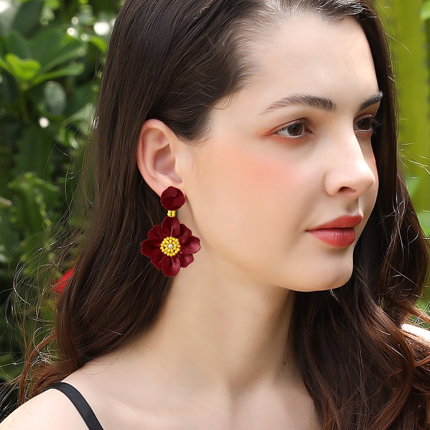 Boucles d'oreilles fleurs en perles élégantes