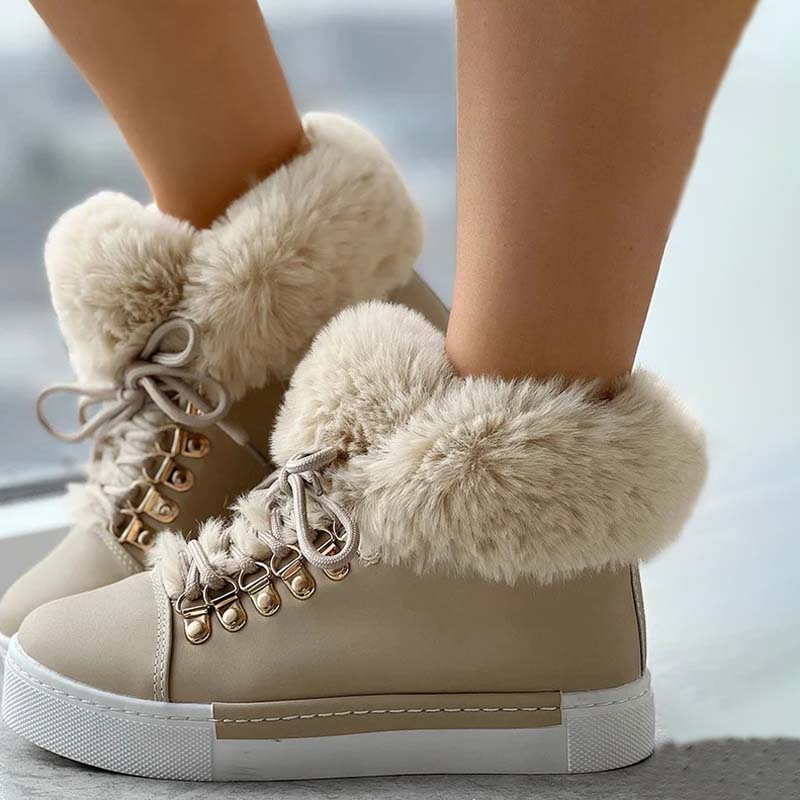 Bottines Fourrées Élégantes pour Femme - Chaussures Hiver Chaudes