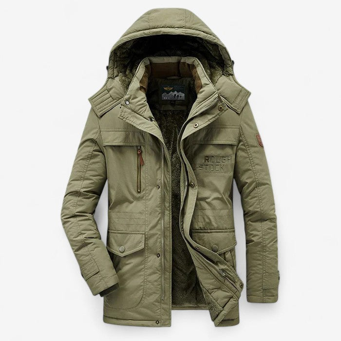 Veste Hiver Doublée en Fleece avec Capuche et Poches