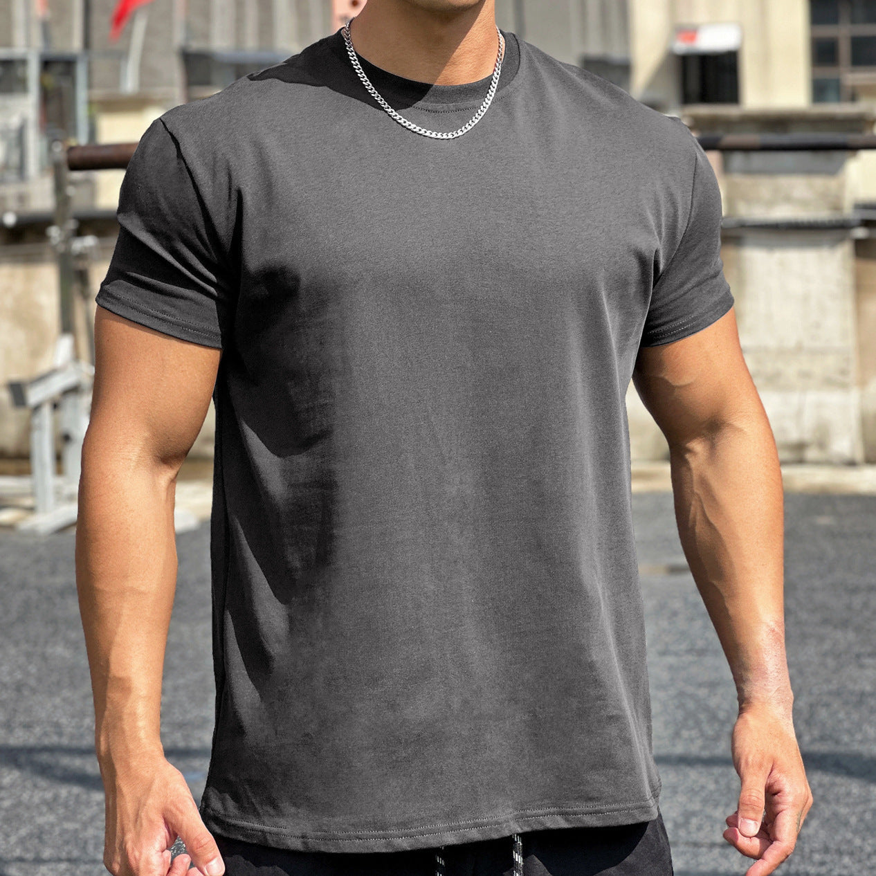 T-Shirt Sport Homme Coton Respirant Manches Courtes