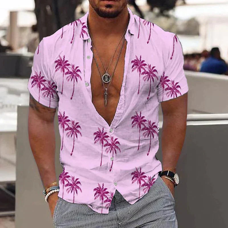 Chemise Homme Été Décontractée à Manches Courtes