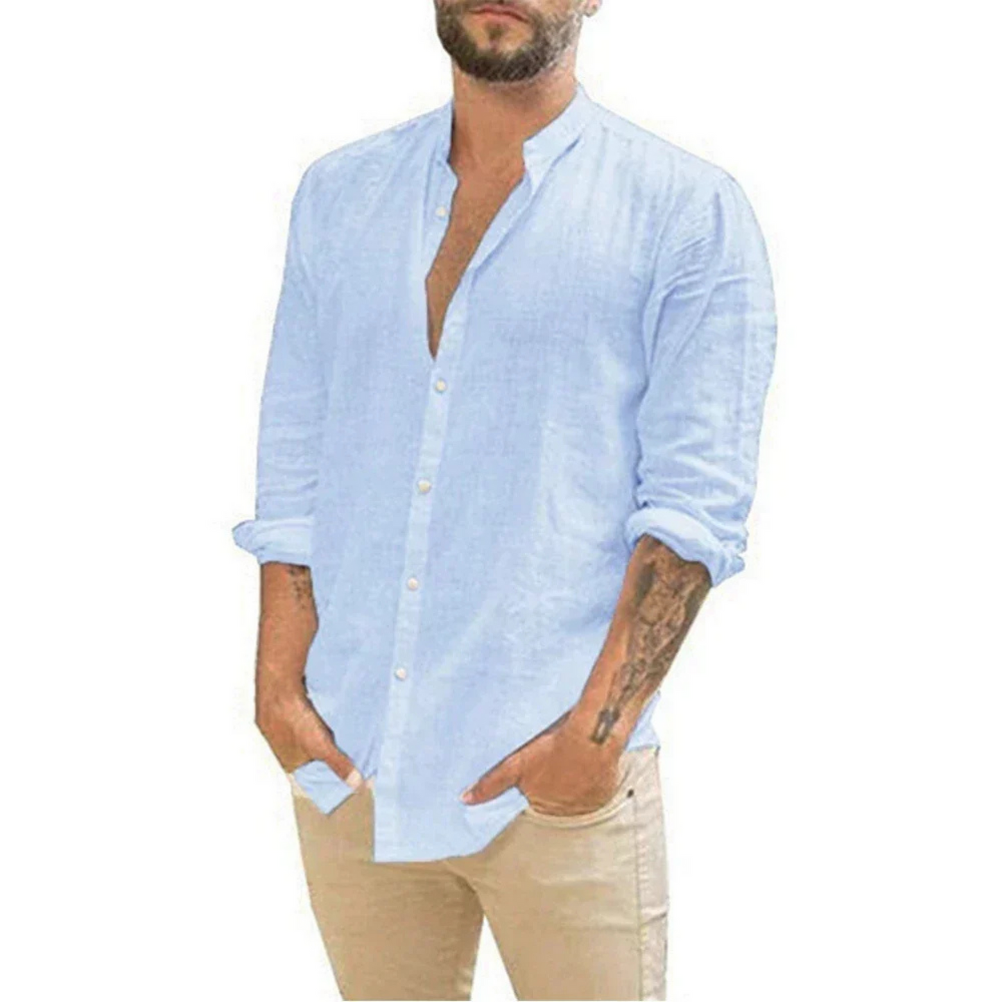 Chemise Relaxe Classique à Manches Longues