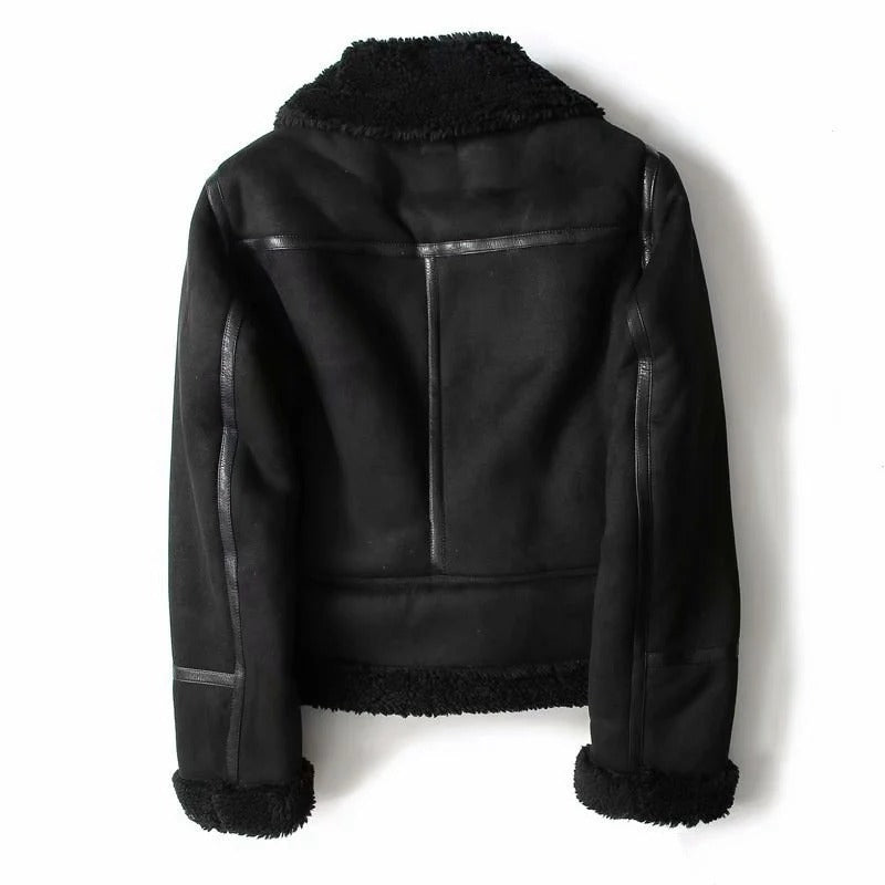 Manteau femme hivernal en cuir doux