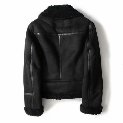 Manteau femme hivernal en cuir doux