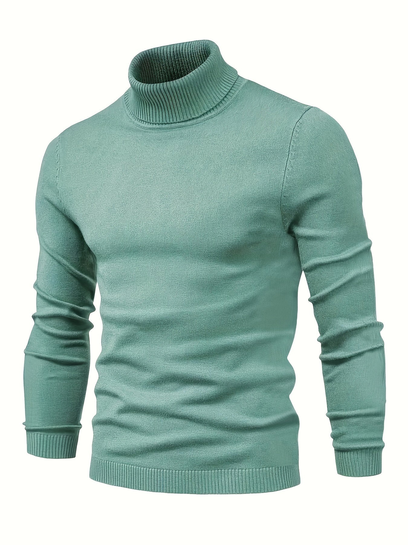 Pull Homme Col Roulé Slim Gris Cachemire