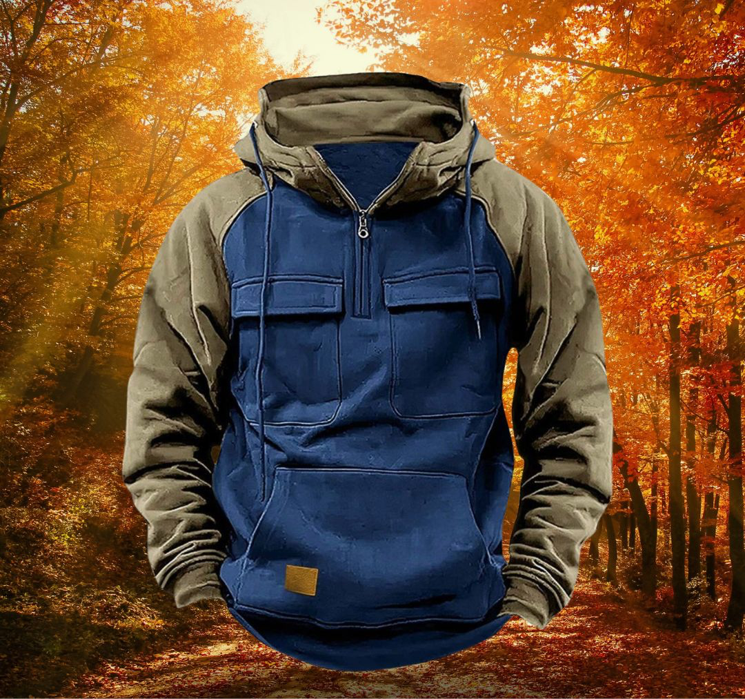 Sweat à Capuche Zippé Homme – Pull à Manches Longues avec Poches