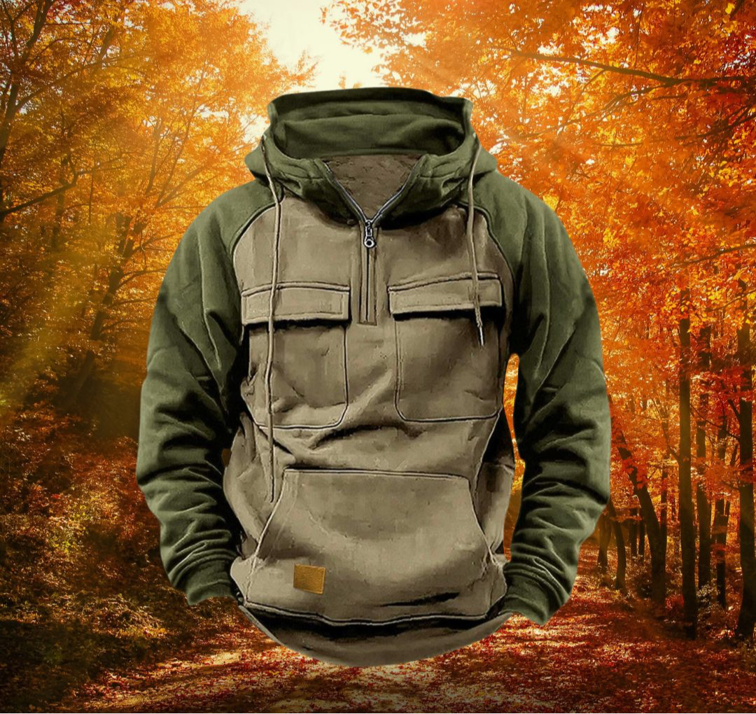Sweat à Capuche Zippé Homme – Pull à Manches Longues avec Poches