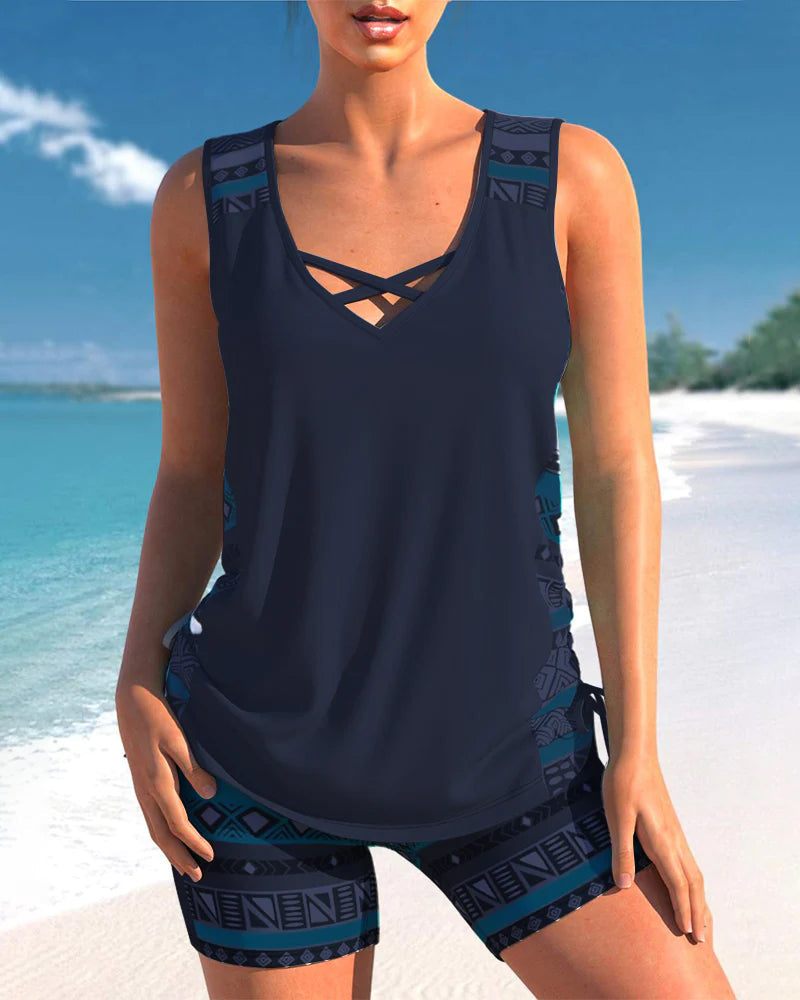 Maillot de Bain Femme Géométrique Confortable & Élégant