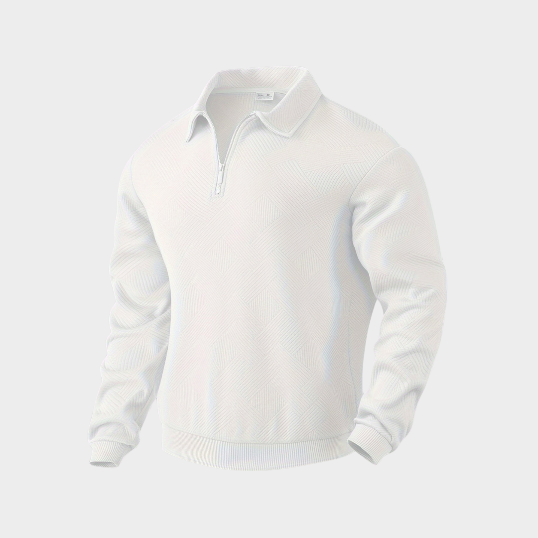 Pull en laine marron à fermeture éclair pour homme