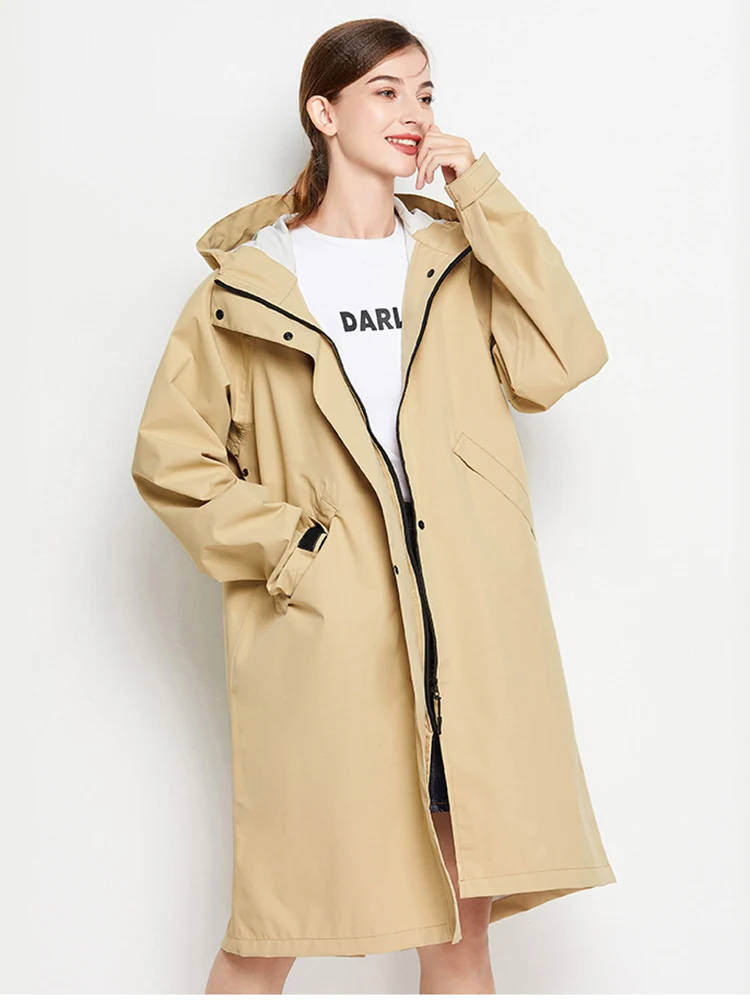 Veste Femme Étanche Légère avec Capuche et Poches