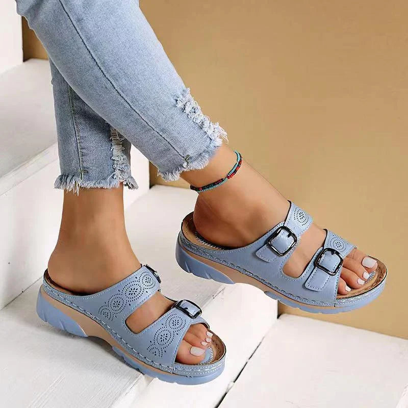 Sandales Femmes Confortables en Cuir Doux - luxestyle