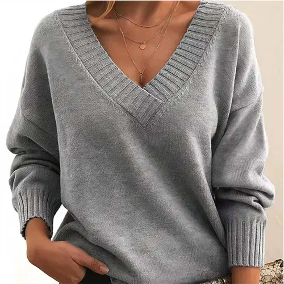 Pull Femme Hiver Col V Décontracté