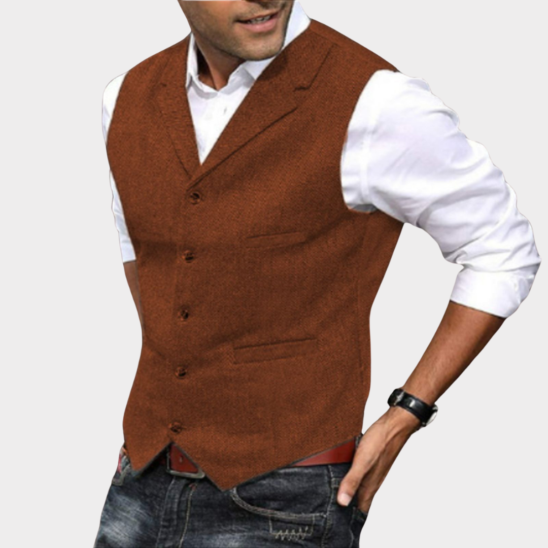 Gilet Homme Gris Mélangé, Style Casual