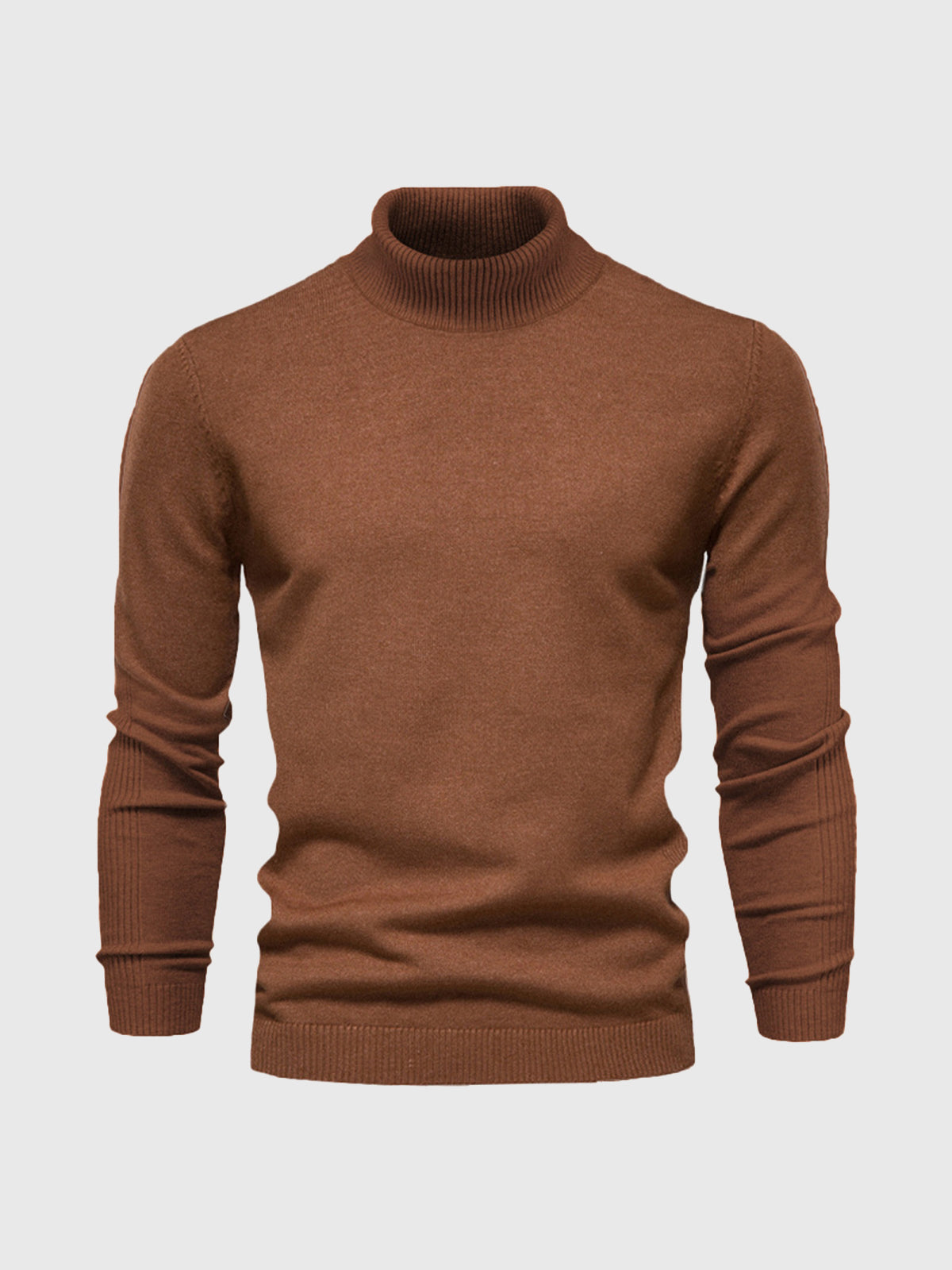 Pull Homme Blanc à Col Roulé Côtelé
