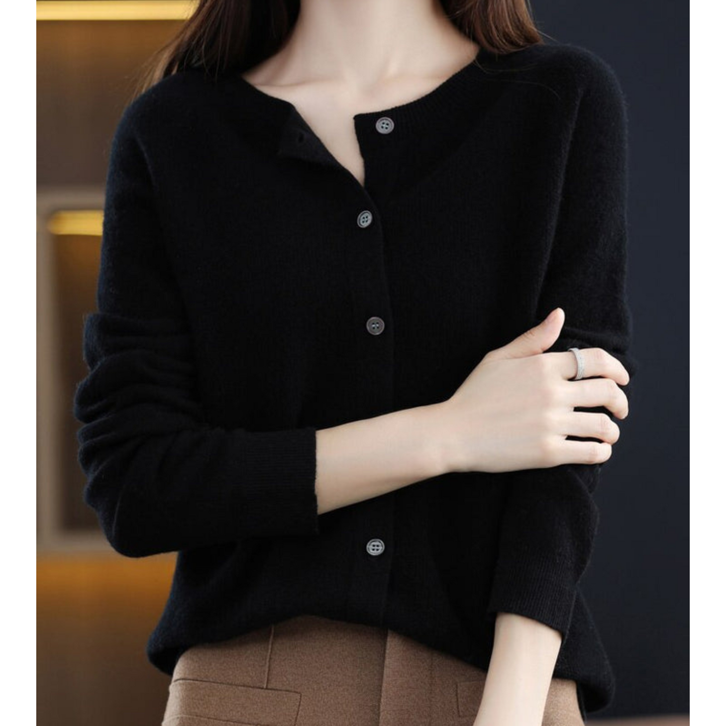 Cardigan Femme Chic – Gilet en Laine Mérinos Douce & Cachemire Confortable