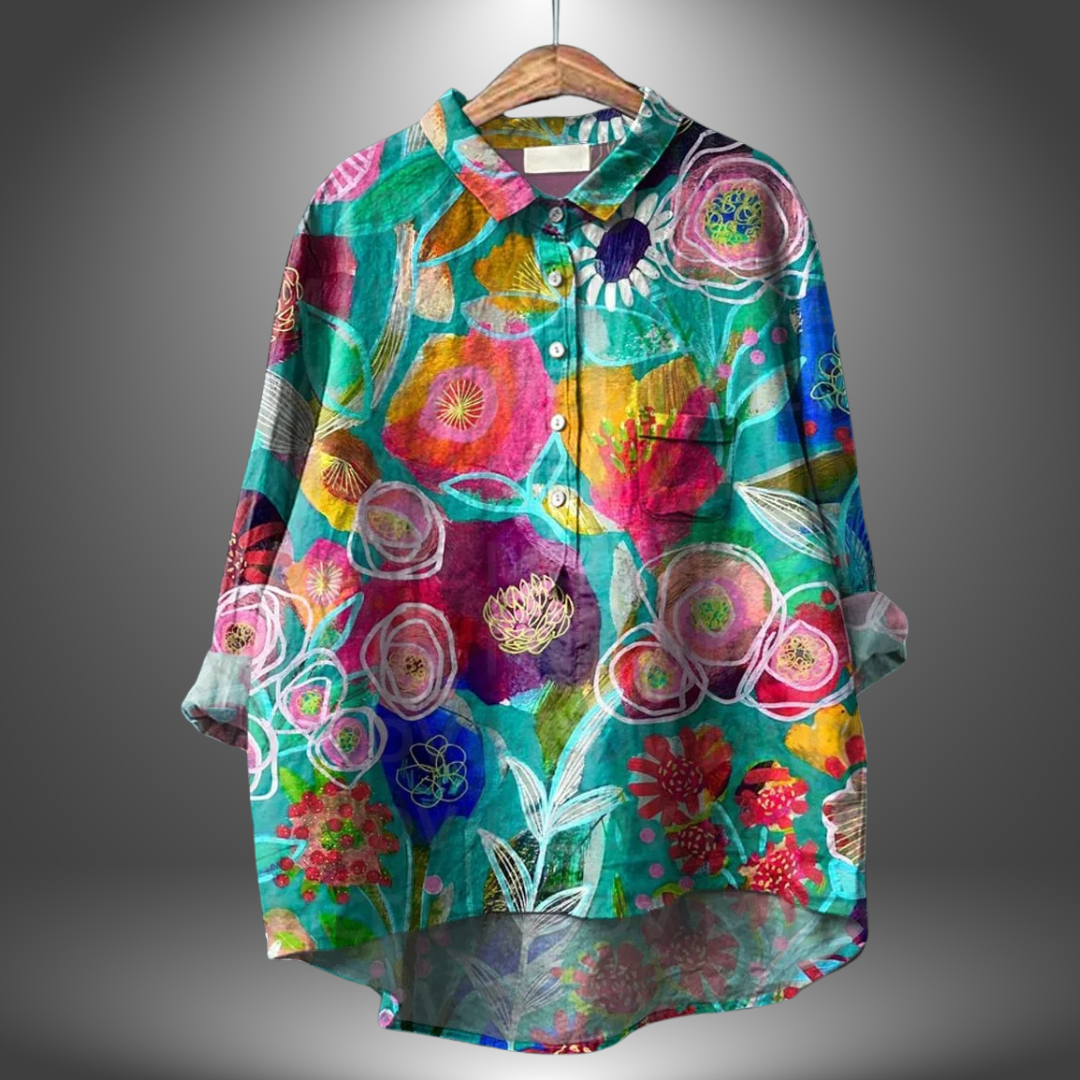 Chemise Florale Élégante Manches Courtes