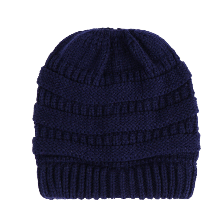 Bonnet Tricoté Douillet pour Queue-de-Cheval Hiver