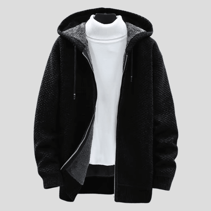 Sweat à Capuche Homme Doublé – Polaire Élégant Zippé pour Hiver