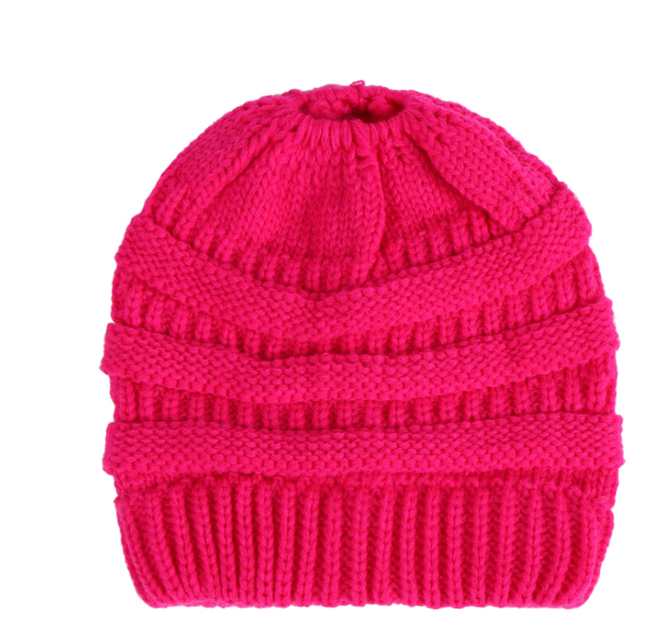 Bonnet Tricoté Douillet pour Queue-de-Cheval Hiver
