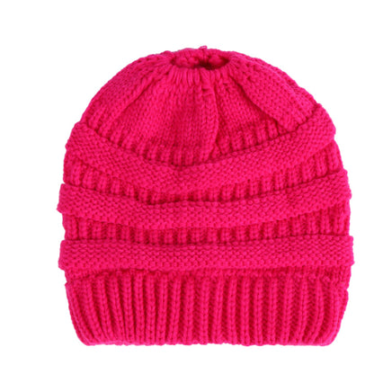 Bonnet Tricoté Douillet pour Queue-de-Cheval Hiver