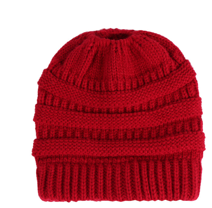 Bonnet Tricoté Douillet pour Queue-de-Cheval Hiver