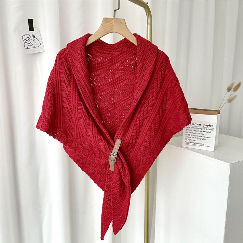 Écharpe Triangle Confortable avec Boucles pour Femme | Parfait pour l'Hiver