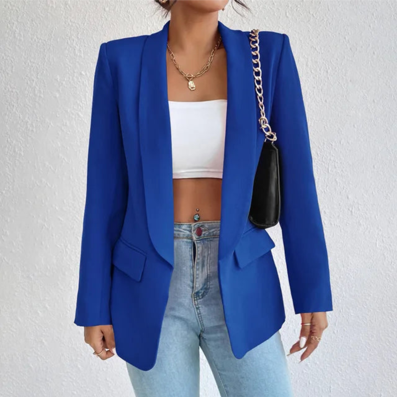 Blazer Féminin Élégant Longueur Grande Taille