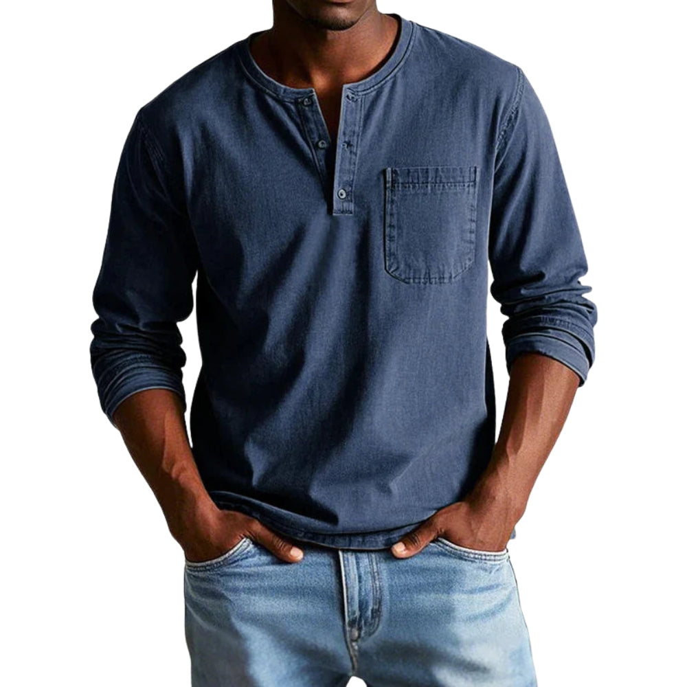 Chemise Classique Col Rond Manches Longues