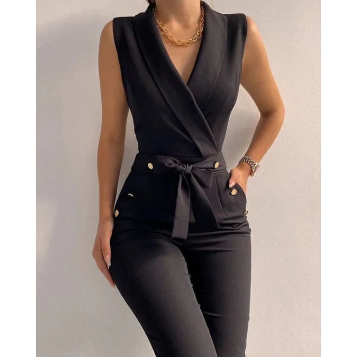 Avenora™ – Combinaison Femme Chic Sans Manches Élégante