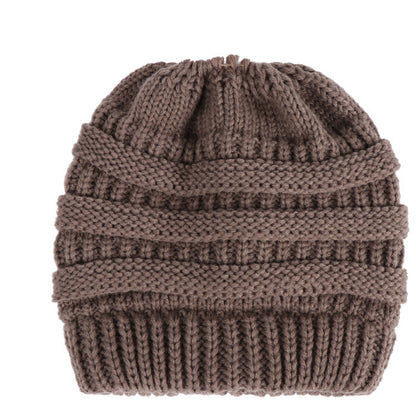 Bonnet Tricoté Douillet pour Queue-de-Cheval Hiver