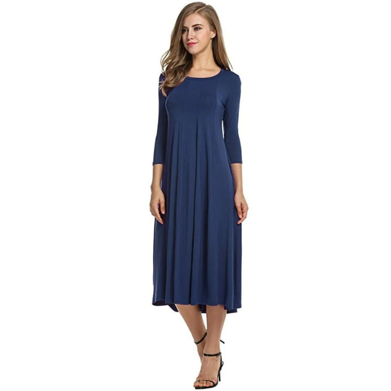 Robe Femme Élégante Mi-Longue Taille Parfaite