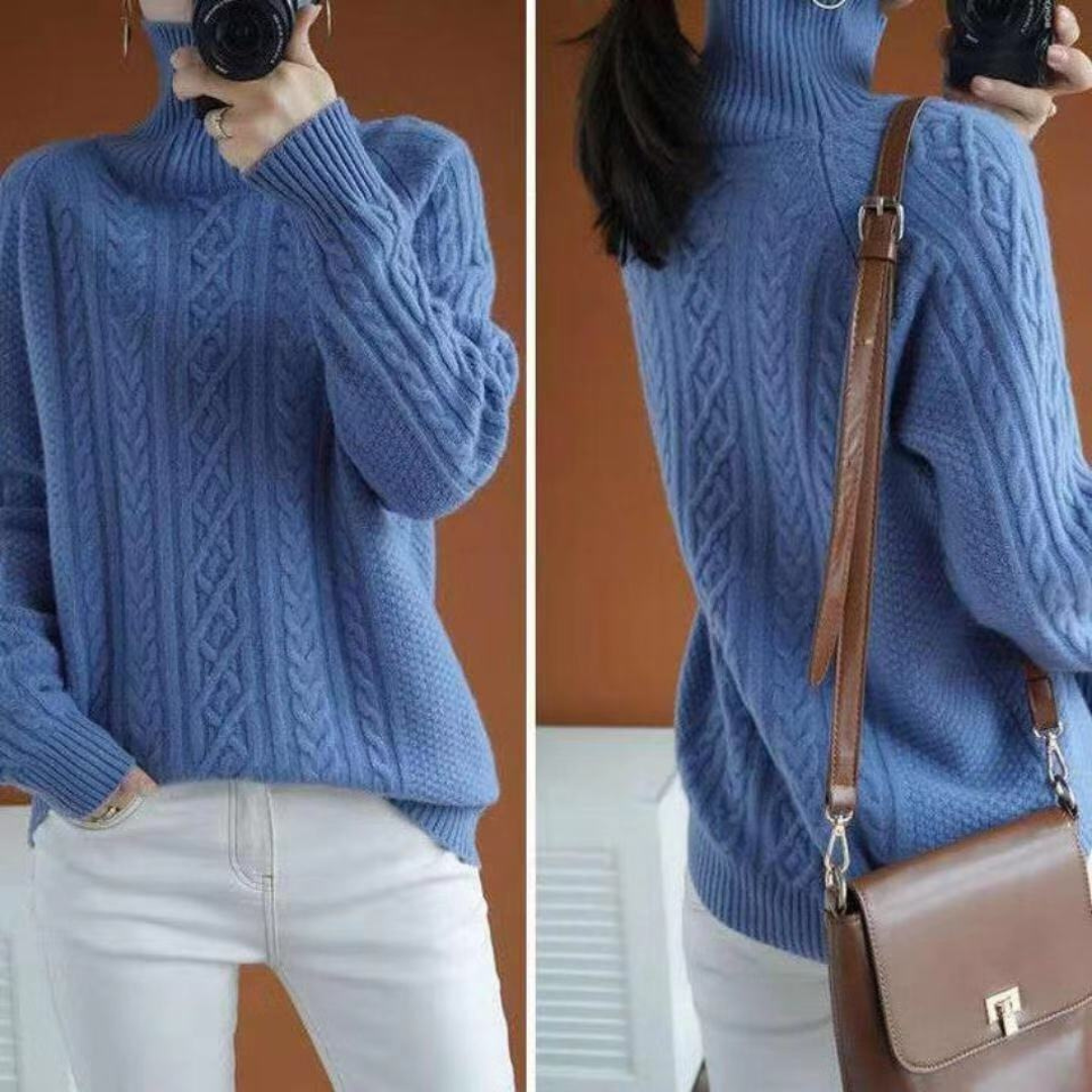Pull Tricot Féminin Col Roulé Douillet