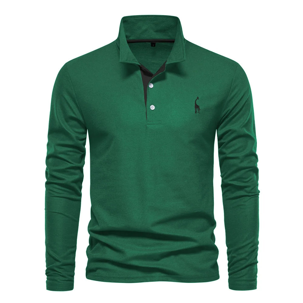 Elegancio™ – Polo Homme Manche Longue Élégance et Confort Durable