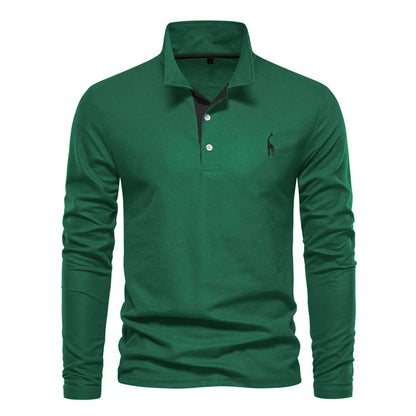 Elegancio™ – Polo Homme Manche Longue Élégance et Confort Durable