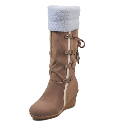 Bottes Hauts Talons Doublées Chaudes Féminines Hiver