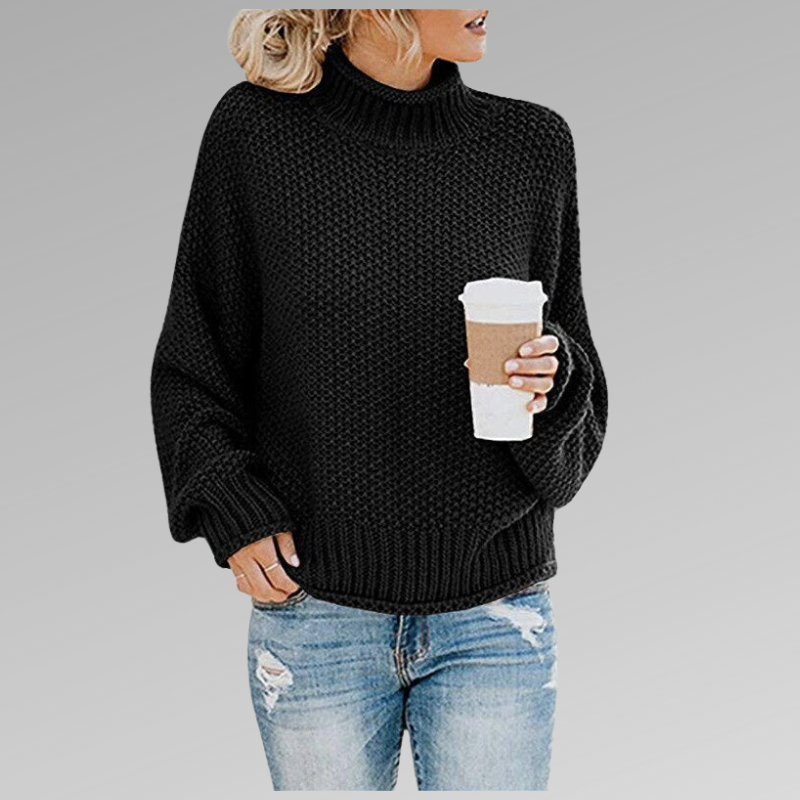 Pull Tricot Femme Coloré Col Roulé
