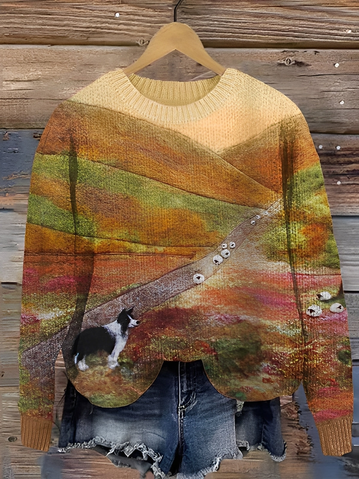 Pull Femme Hiver Douillet Animalier Relaxe