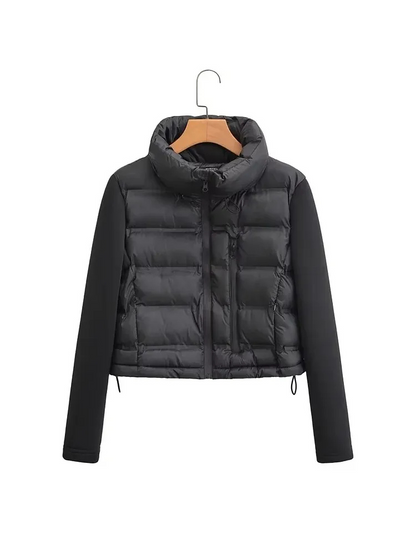 Veste Zippée Féminine Élégante Noir