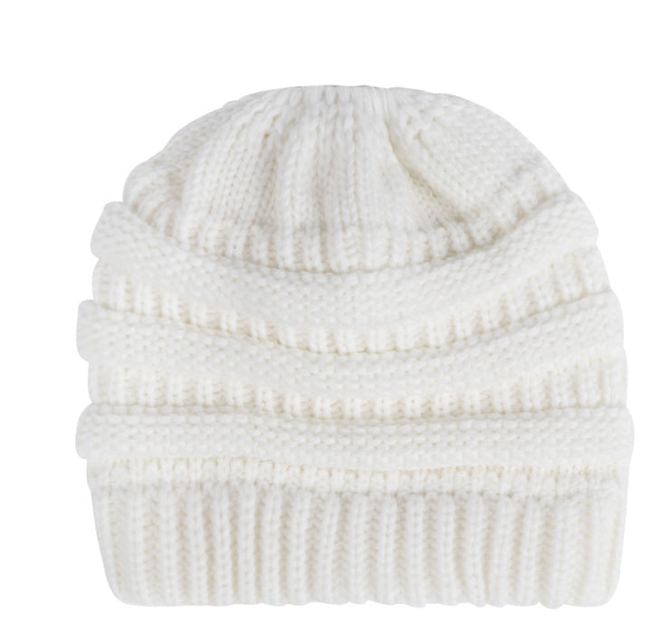 Bonnet Tricoté Douillet pour Queue-de-Cheval Hiver