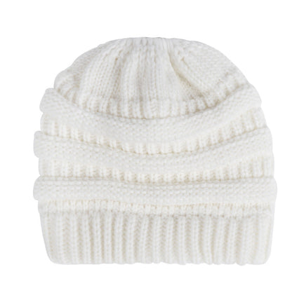 Bonnet Tricoté Douillet pour Queue-de-Cheval Hiver