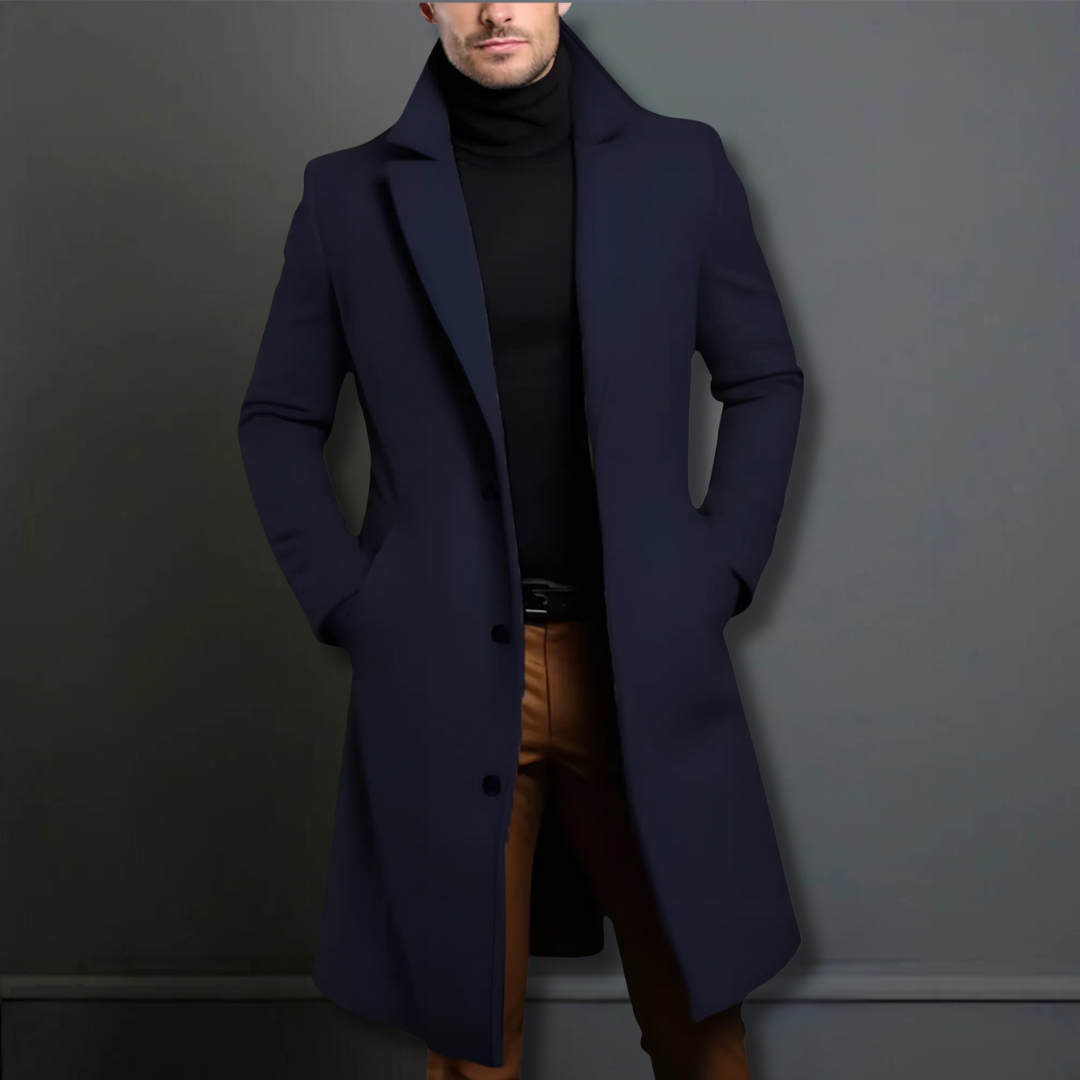 Manteau Homme Élégant en Laine Beige Boutonné