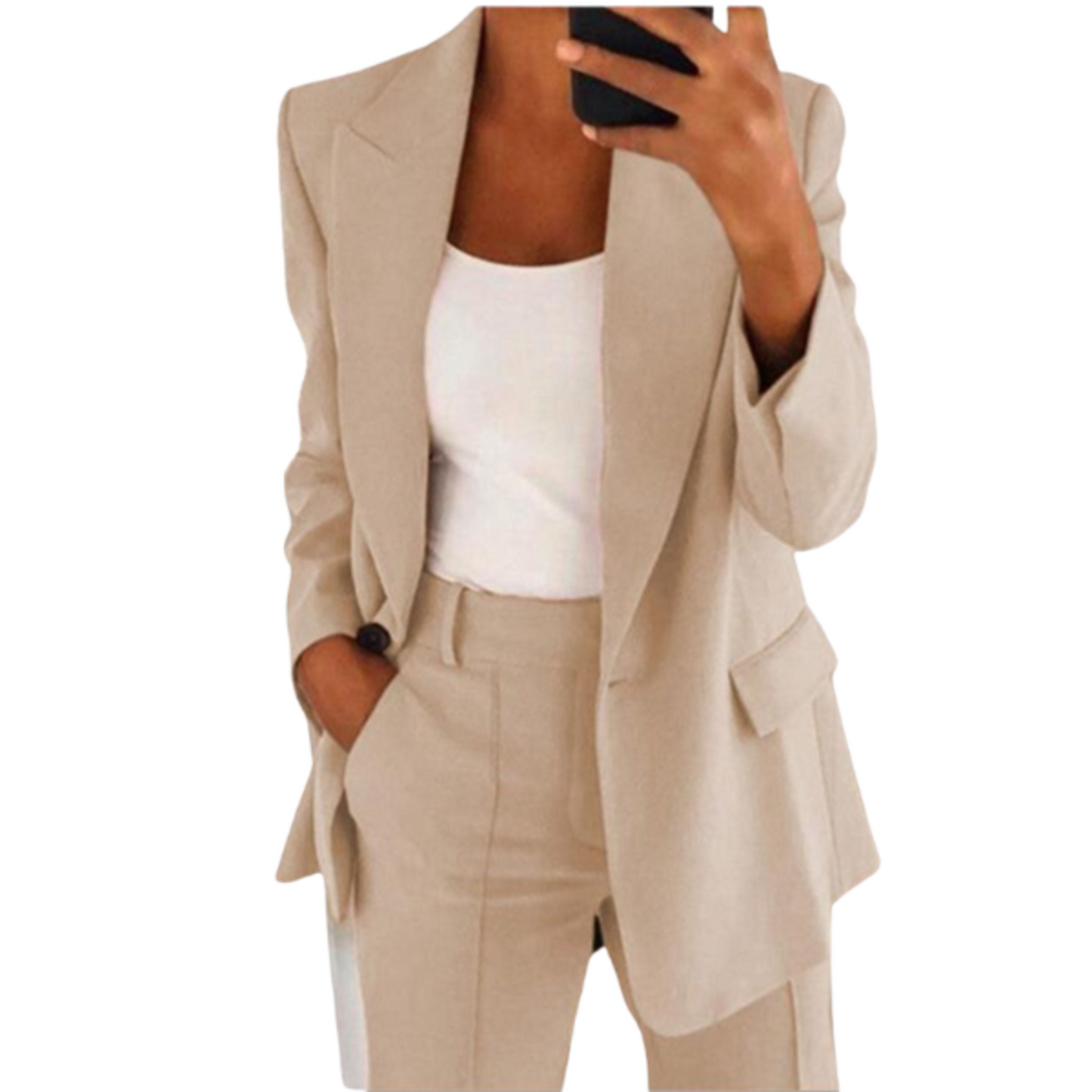 Costume Femme Élégant | Blazer en Tissu Léger