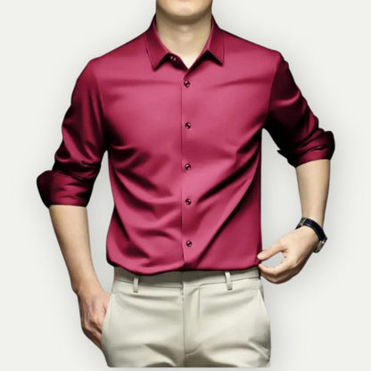 Chemise Homme Élégante Manches Longues Taille Slim