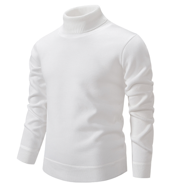 Pull en laine chaude col en V marron pour hommes